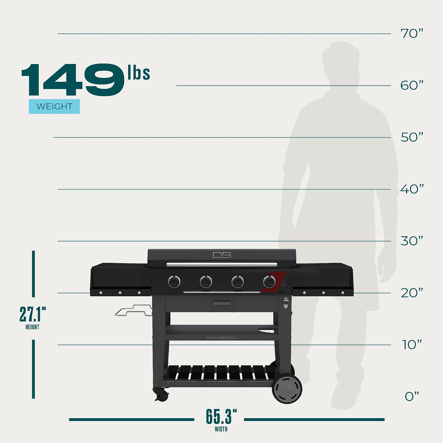 36" 4-Burner Propane Griddle Cart