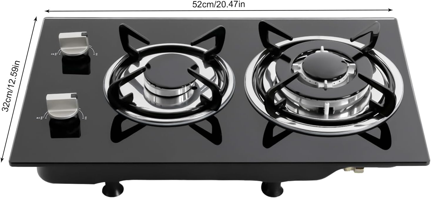 2-Burner Portable Propane Cooktop