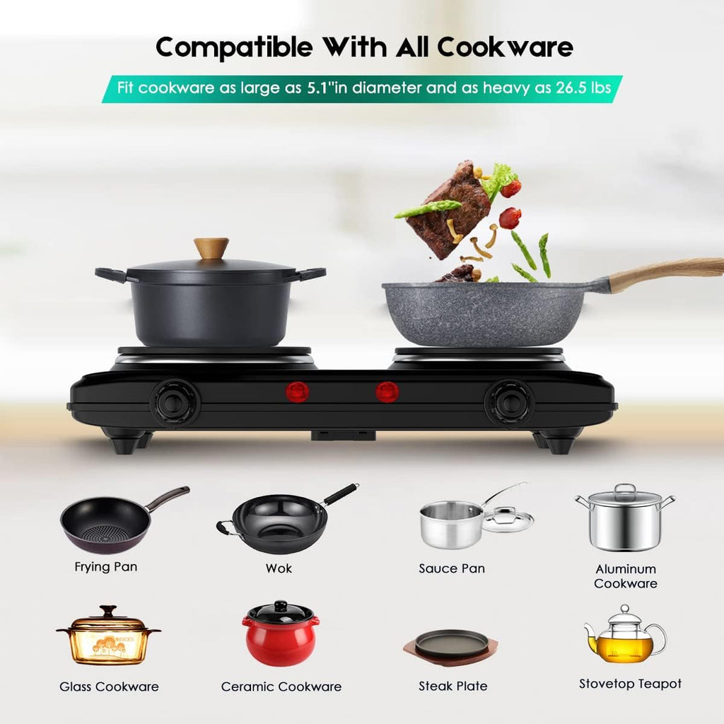 Dual Portable Electric Countertop Burner