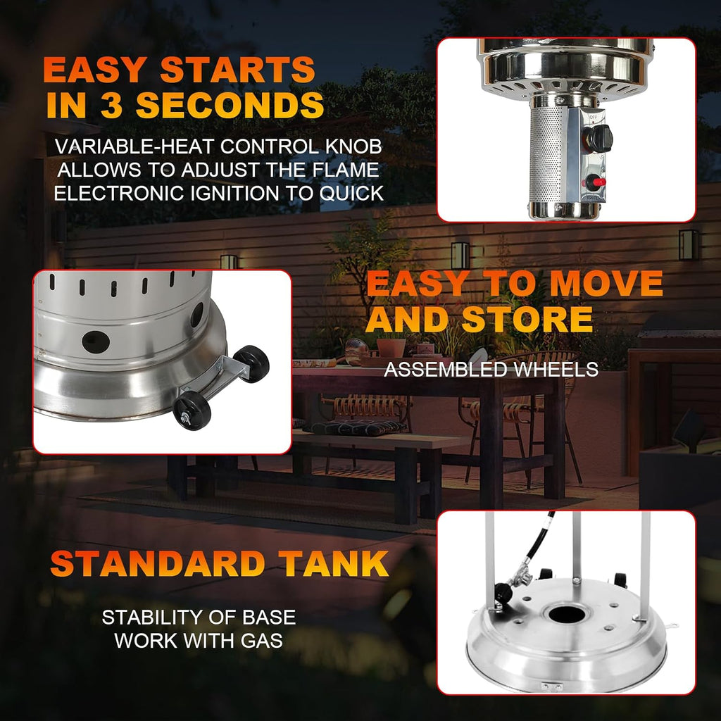 Stainless Propane Patio Heater