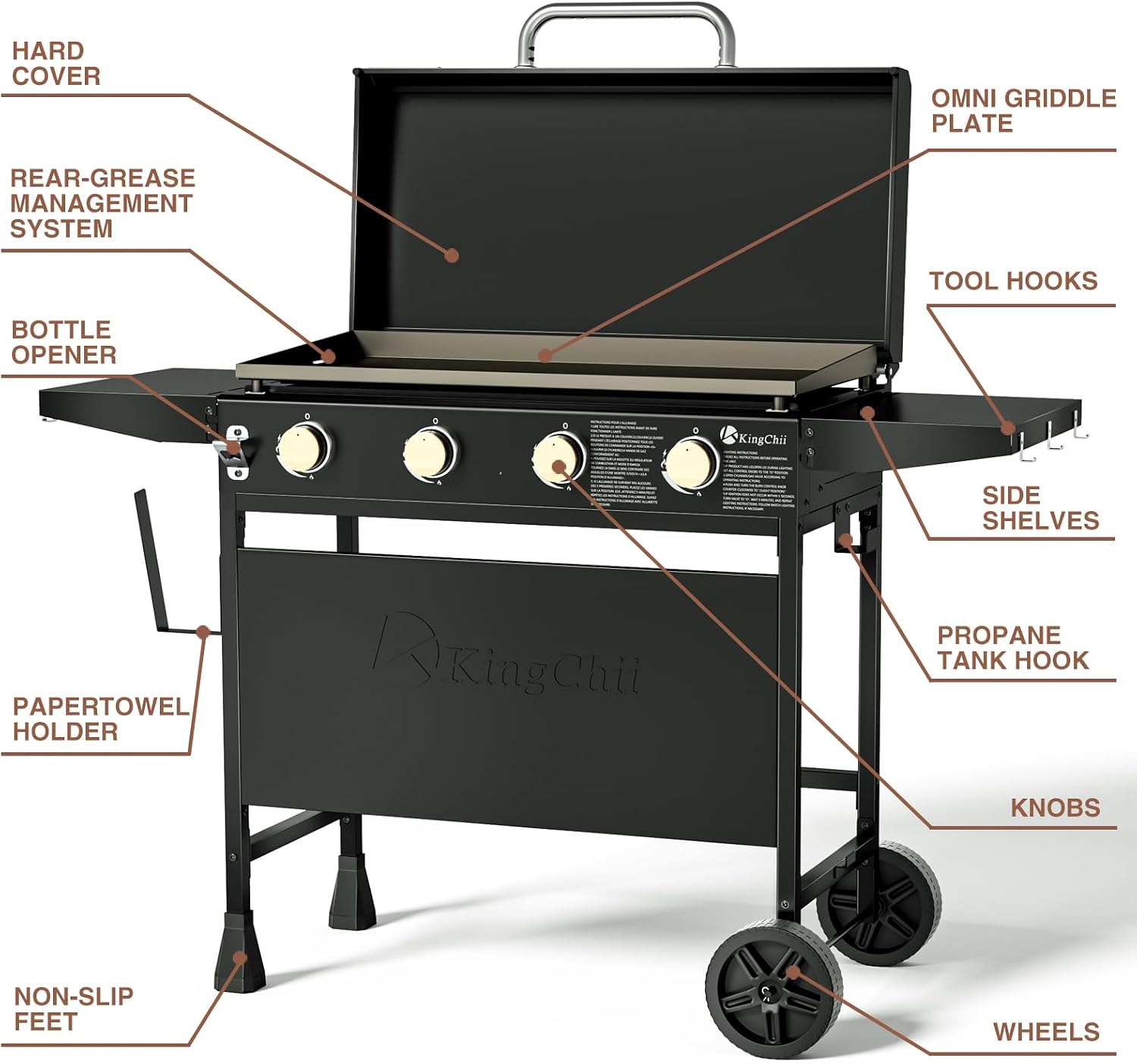 32" 4-Burner Hooded Griddle