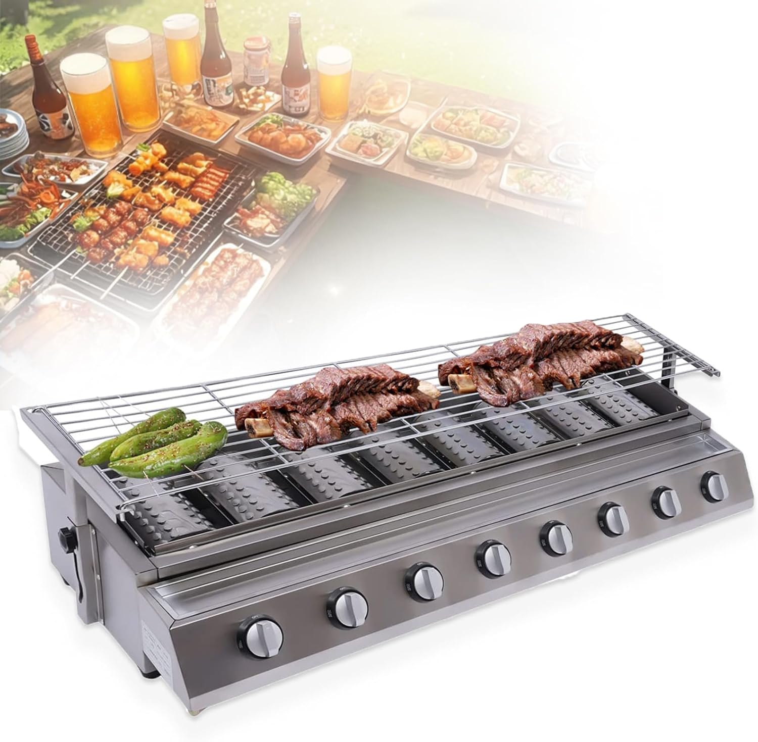 4/8 Burner Professional Gas Charbroiler Grill