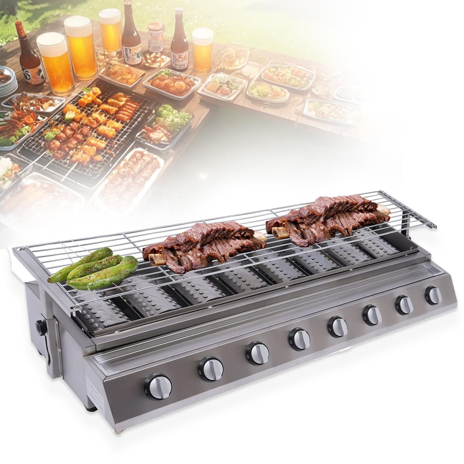 4/8 Burner Professional Gas Charbroiler Grill