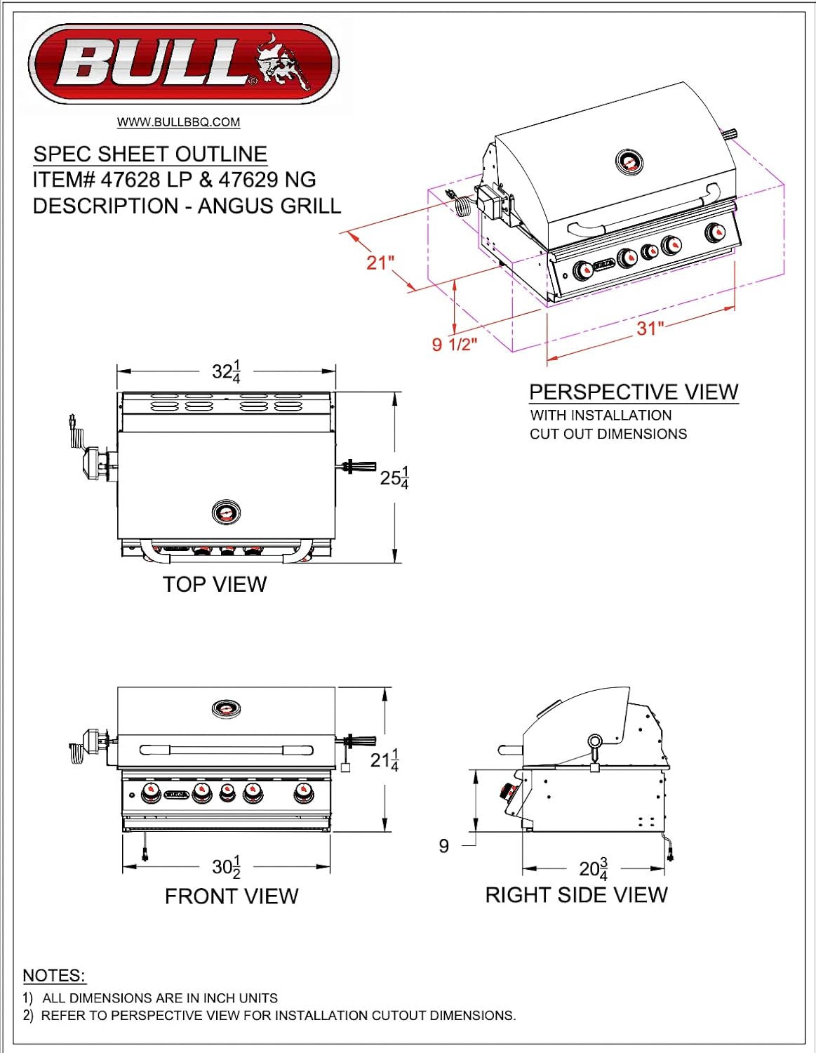 30" Built-In Natural Gas Grill
