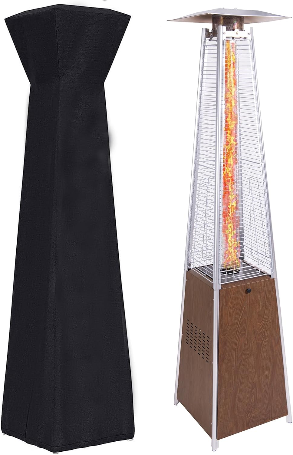 Montary Wood Grain Pyramid Patio Heater