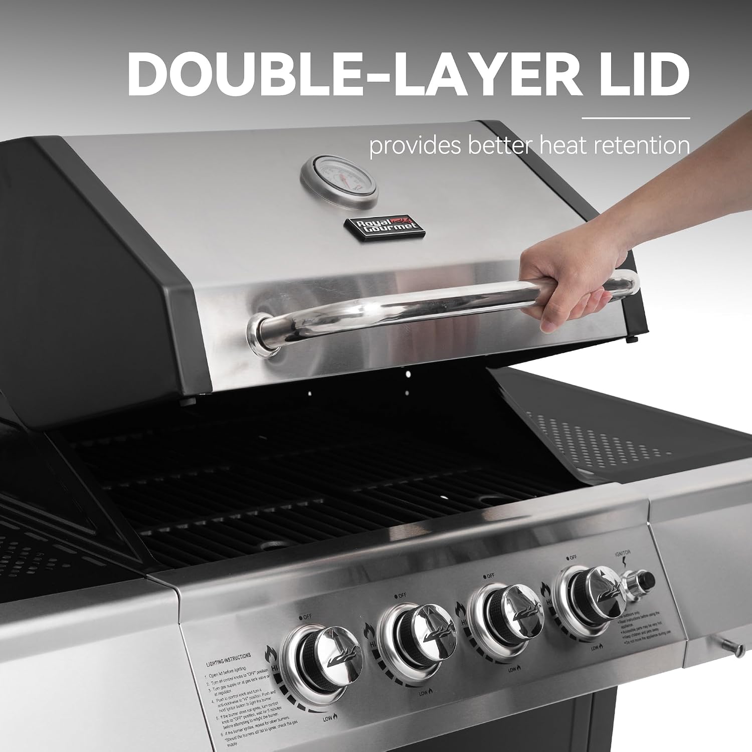 4-Burner Outdoor Propane BBQ Grill