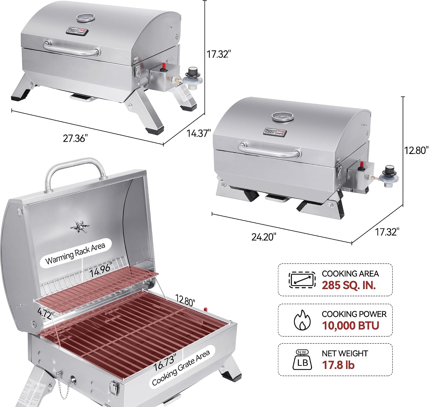 GT1001 Portable Stainless Steel Grill