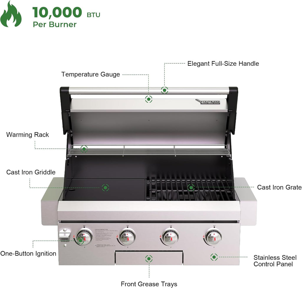 4-Burner Stainless Steel Gas Grill