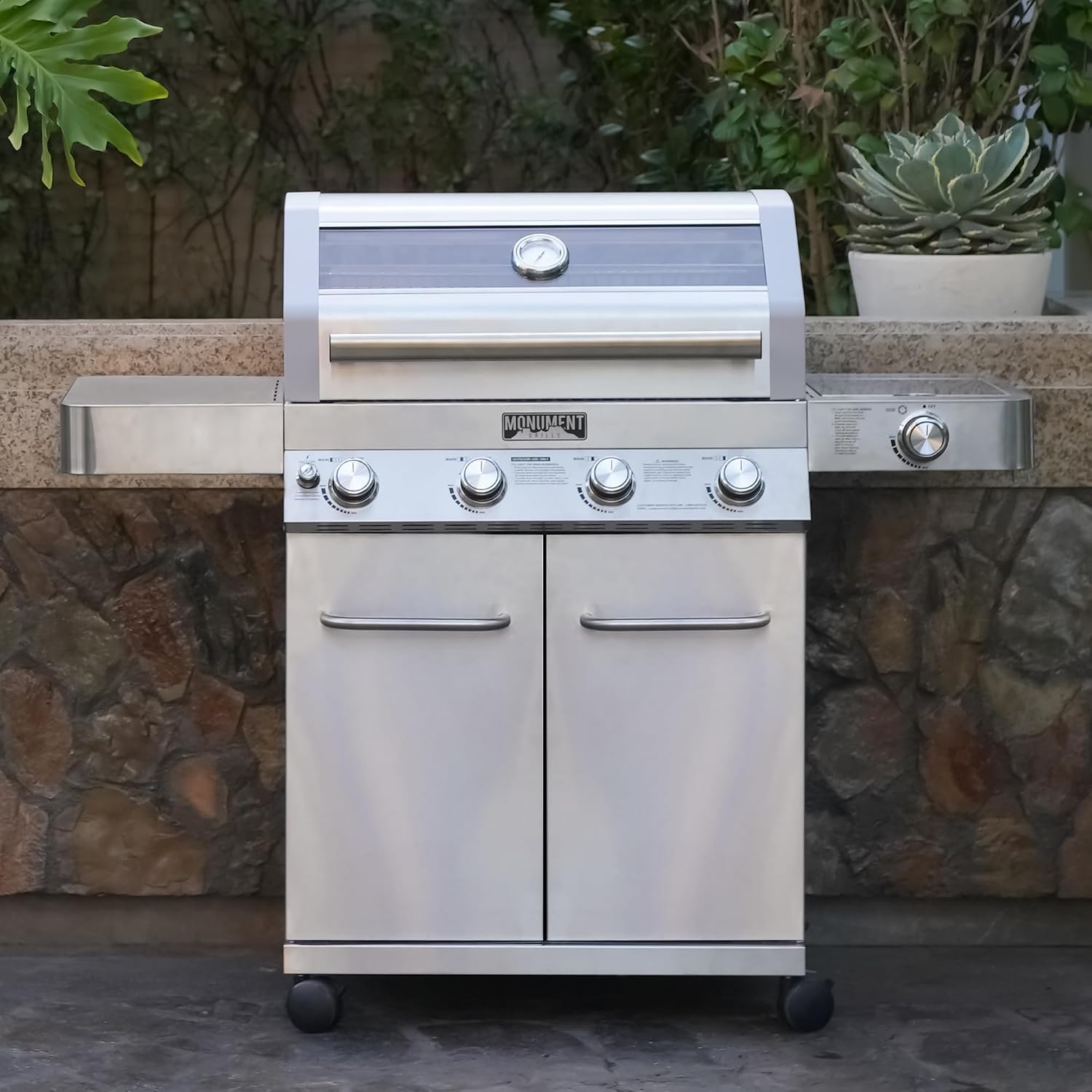 4-Burner Stainless Convertible Grill