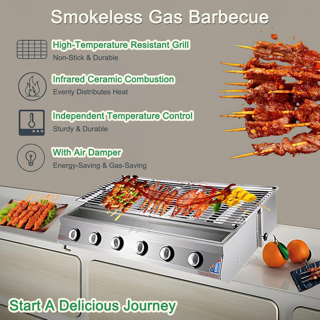 4/8 Burner Professional Gas Charbroiler Grill