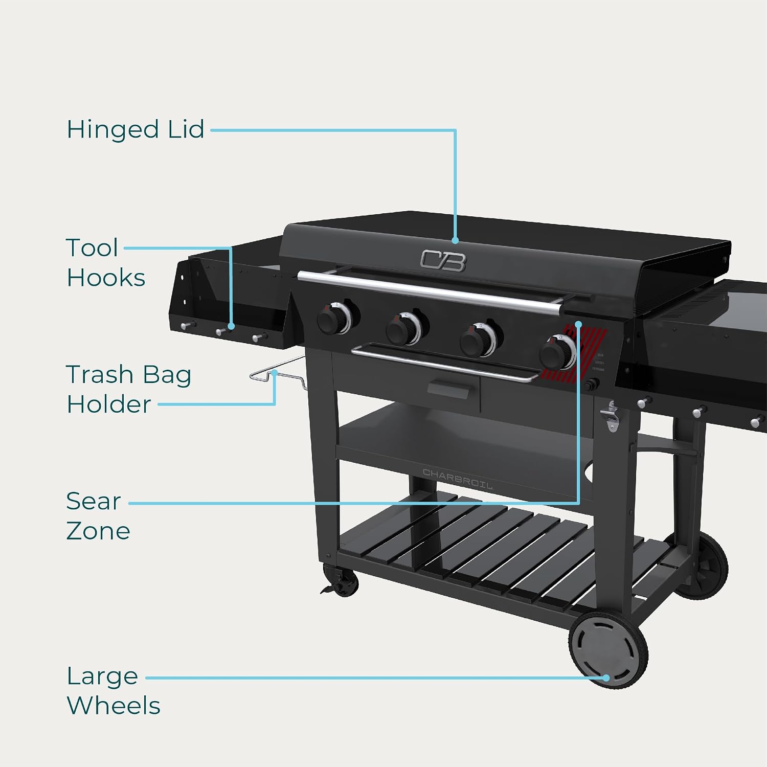 36" 4-Burner Propane Griddle Cart