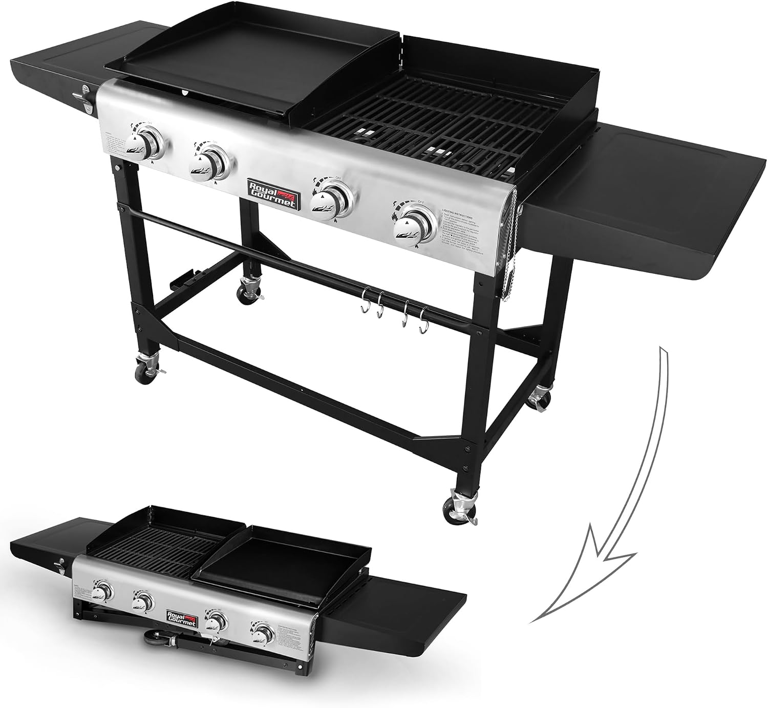 GD401 4-Burner Grill Griddle Combo