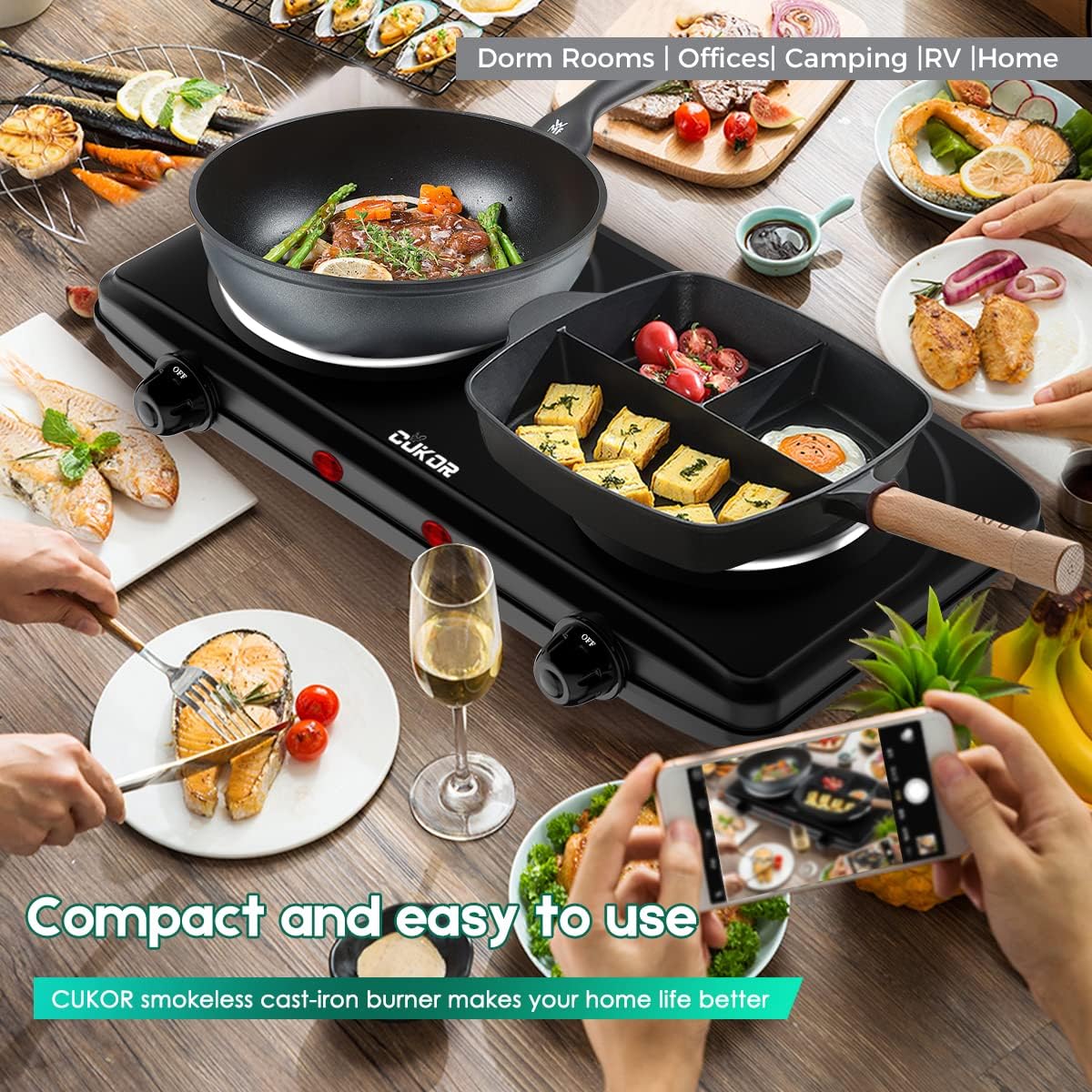 Dual Portable Electric Countertop Burner