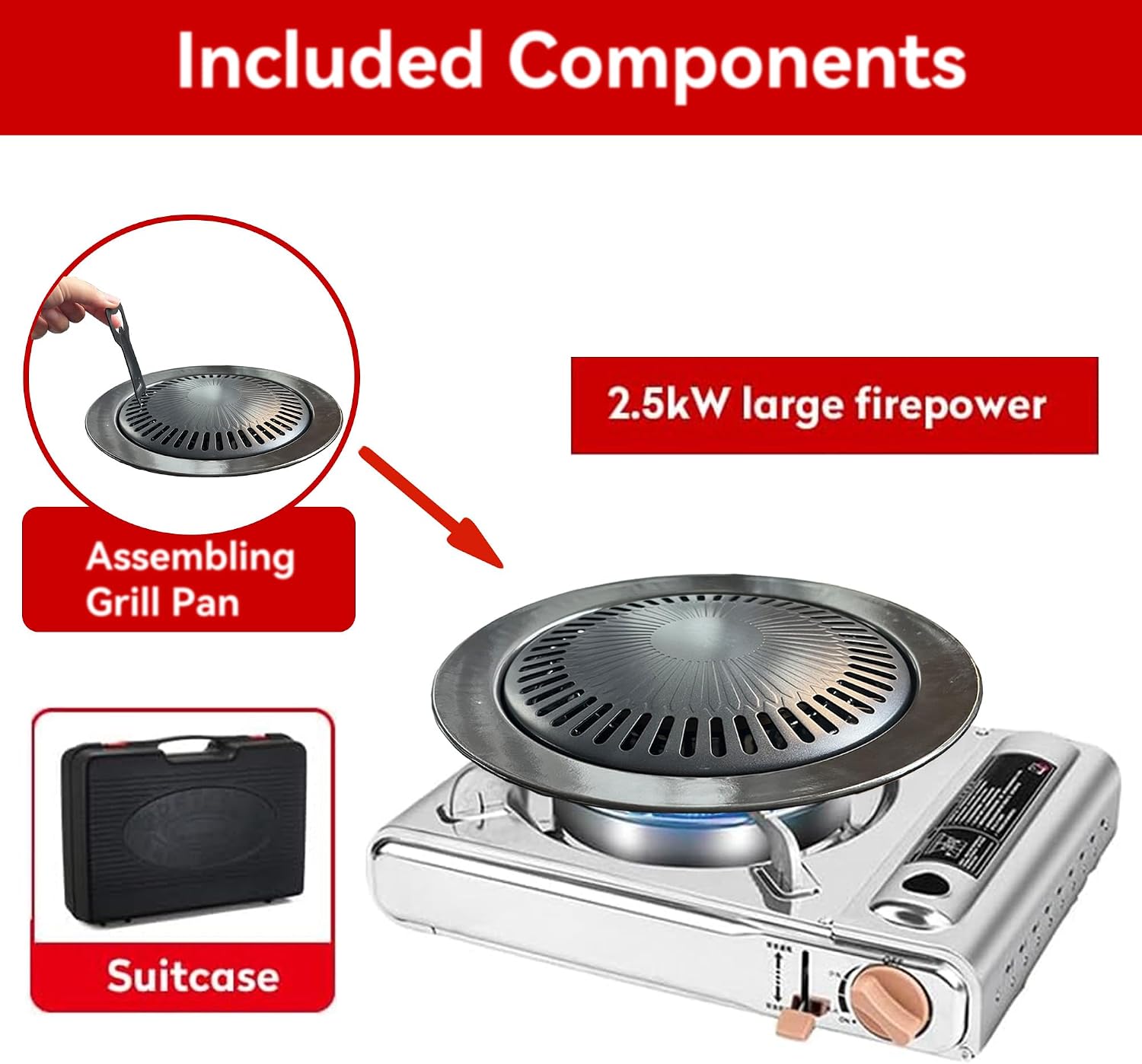 Portable Grill Gas Stove Combo