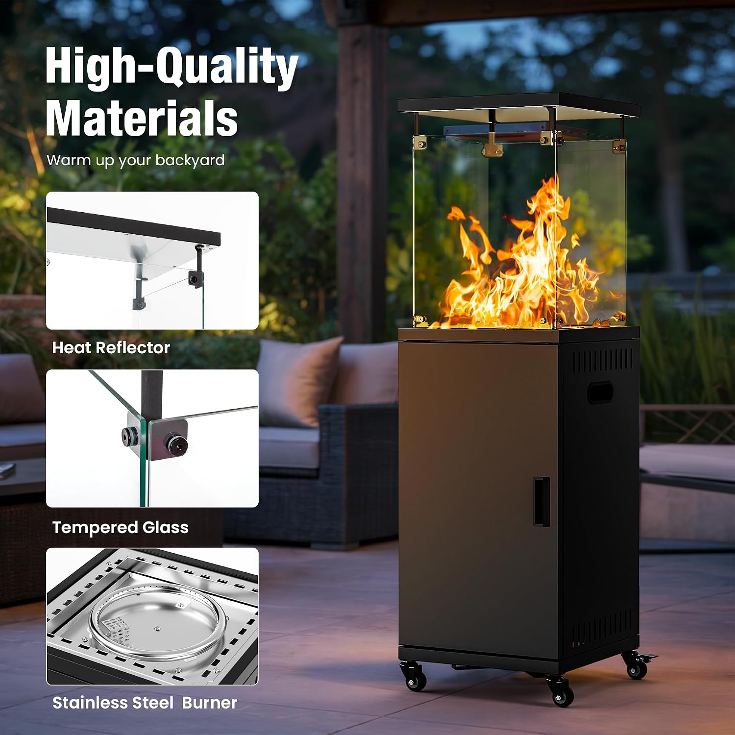 Pamapic Propane Patio Heater with Cover