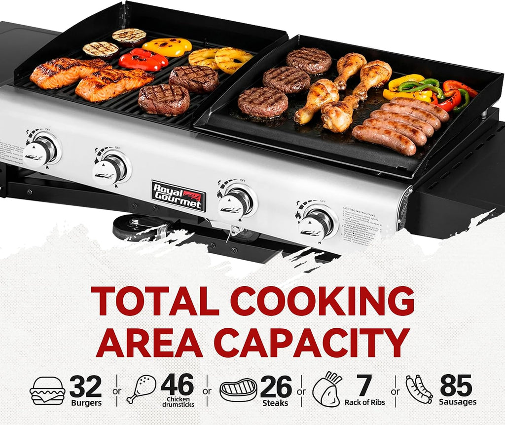 GD401 4-Burner Grill Griddle Combo