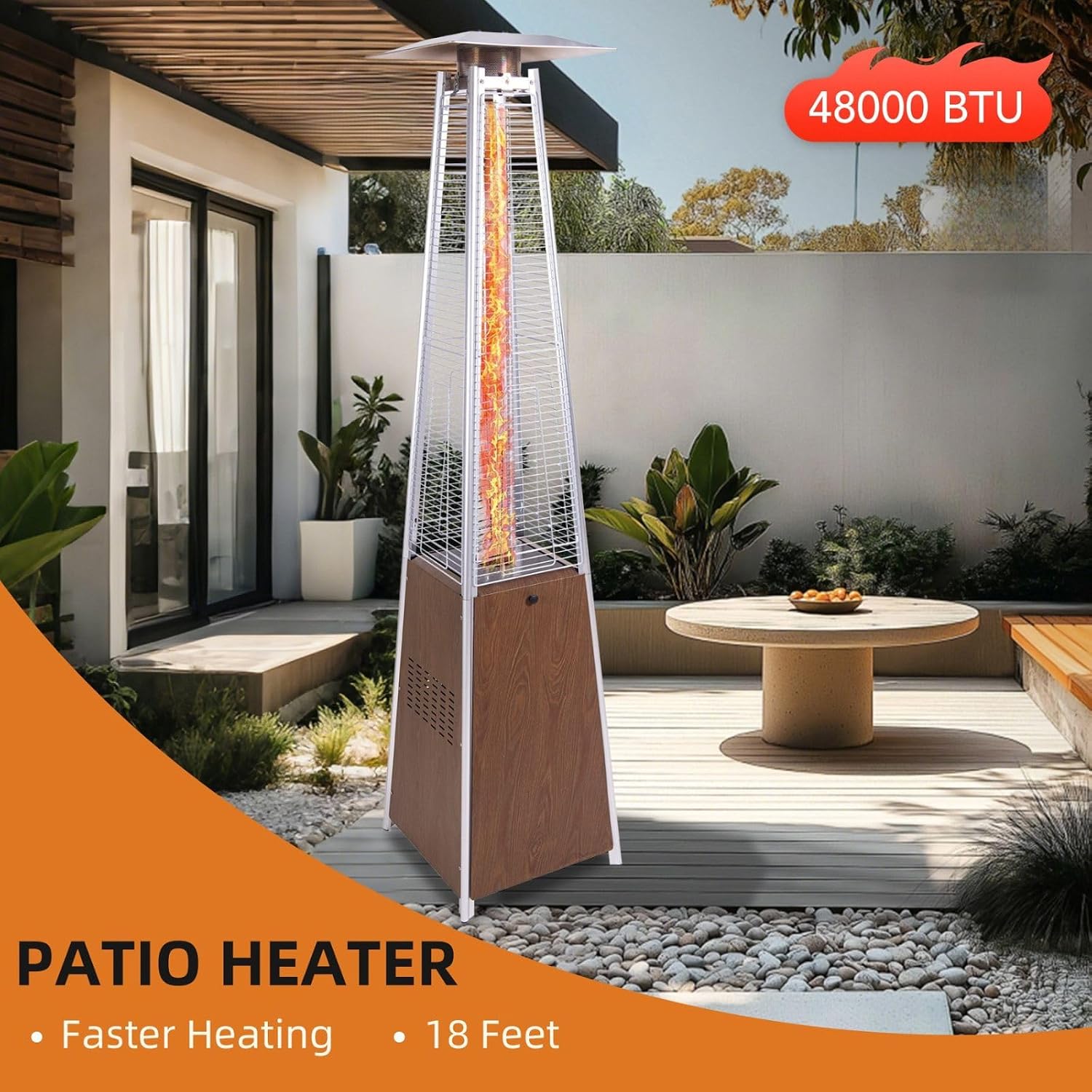 Pyramid Quartz Tube Propane Patio Heater