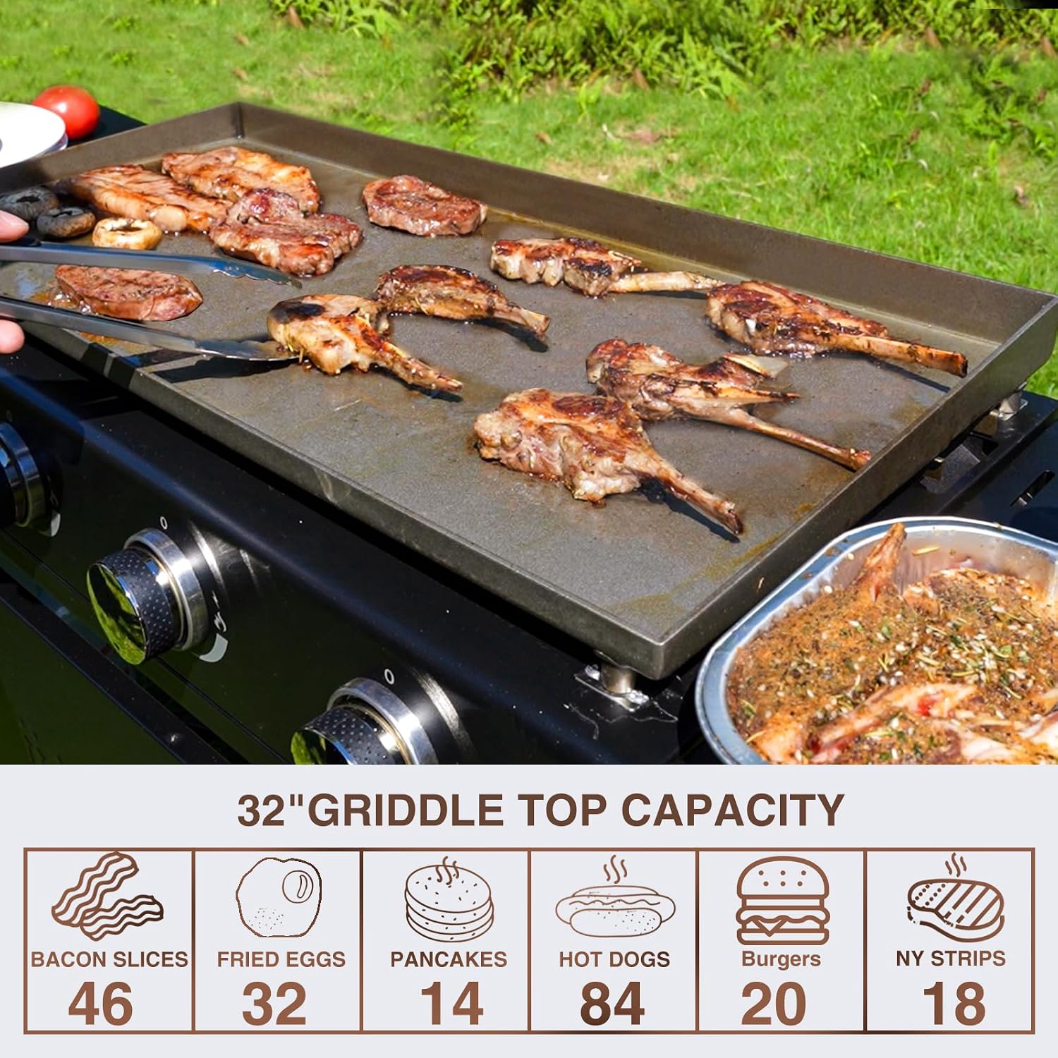 32" 4-Burner Hooded Griddle