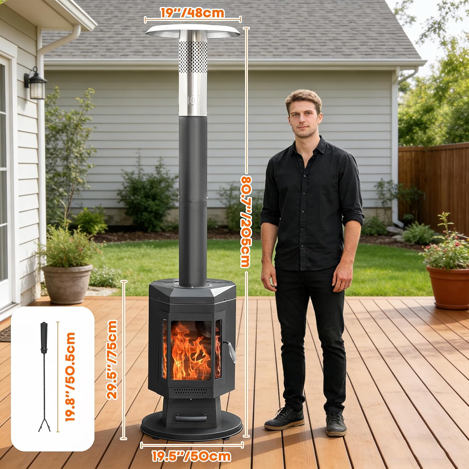 Wood Pellet Patio Heater Fire Pit