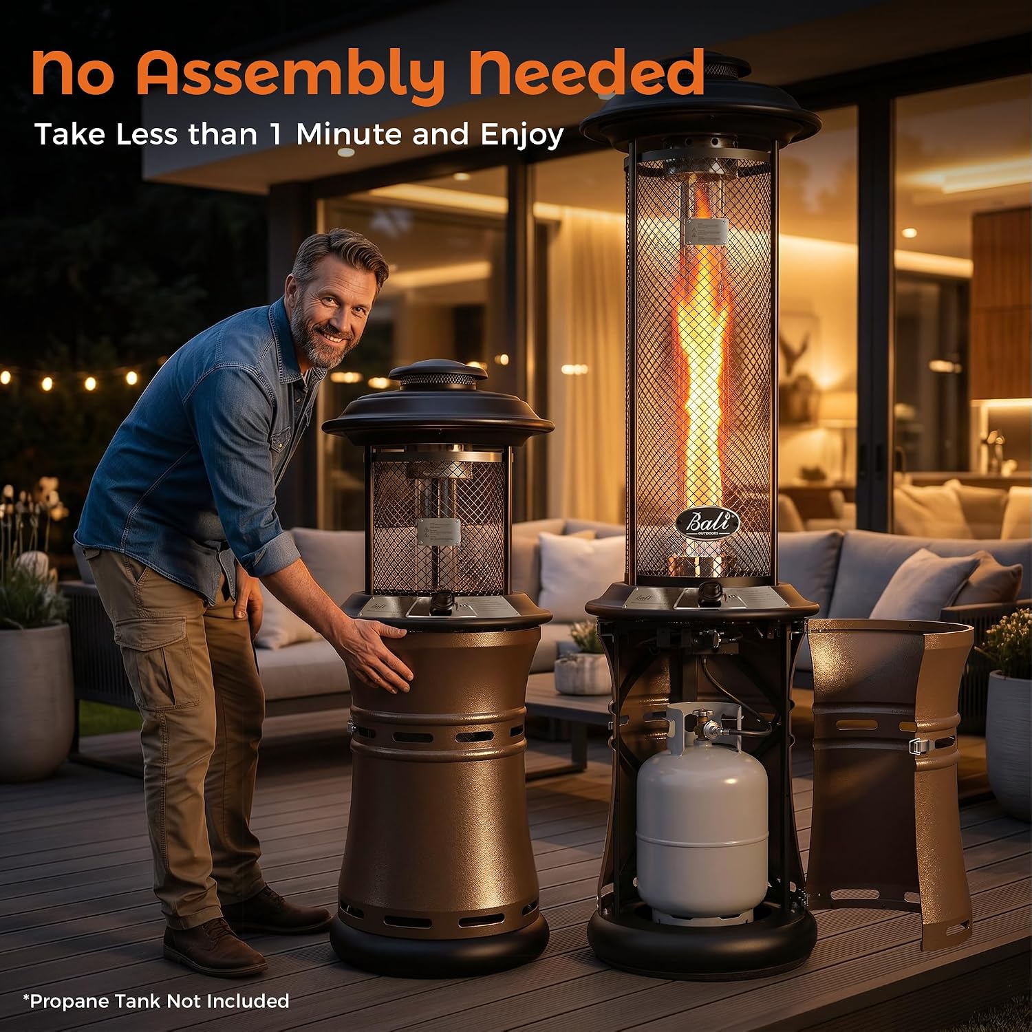 Glass Tube Flame Patio Heater