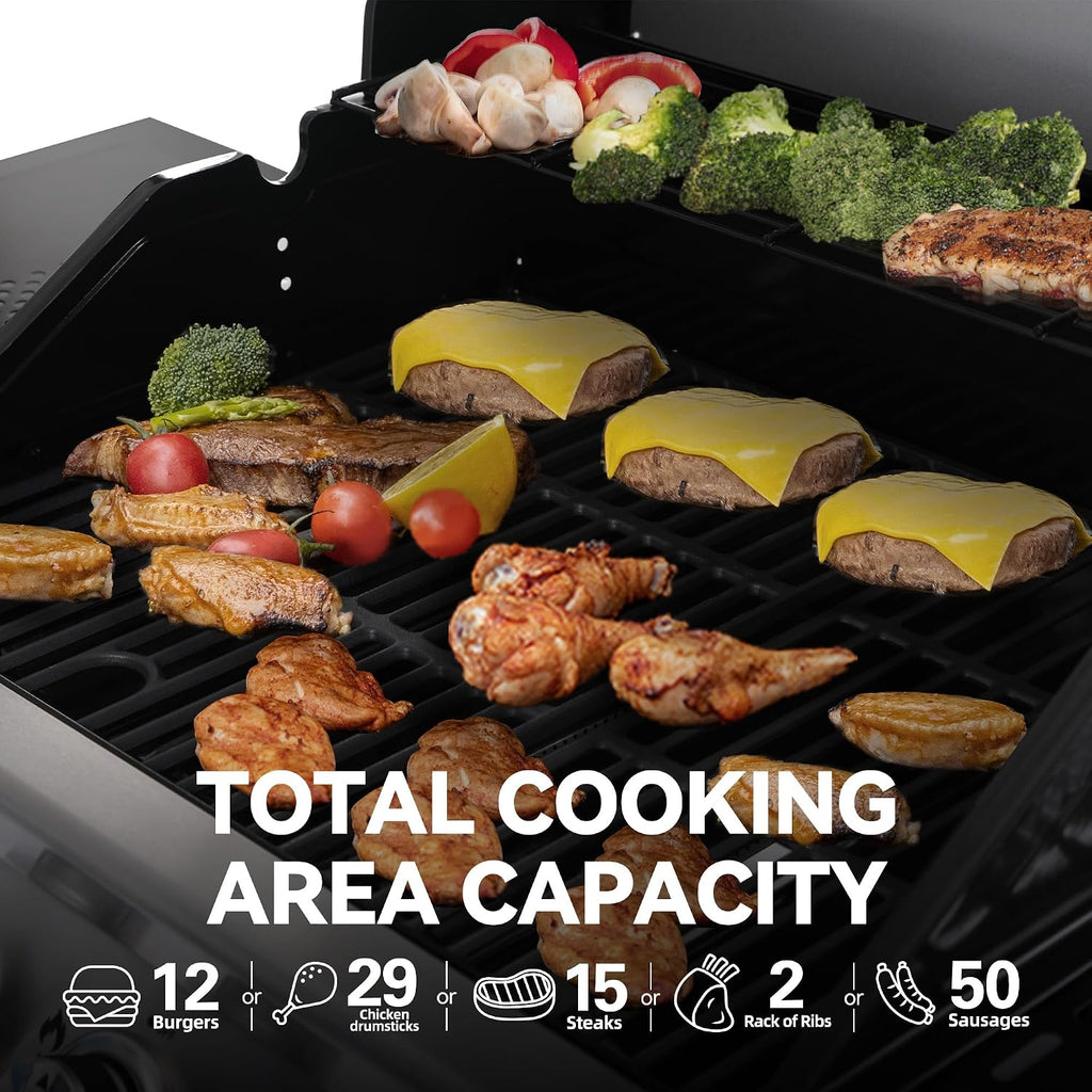 4-Burner Outdoor Propane BBQ Grill