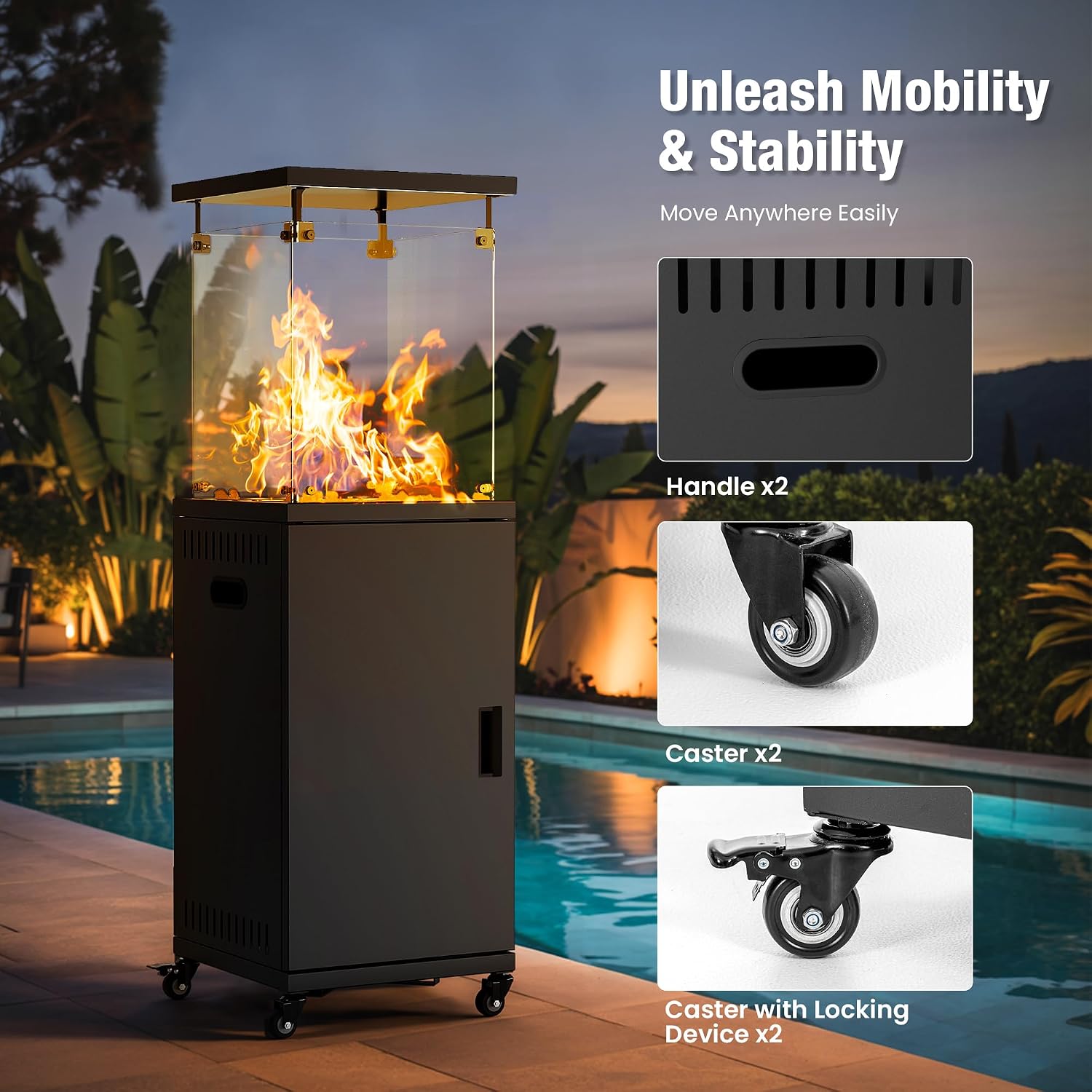 Pamapic Propane Patio Heater with Cover
