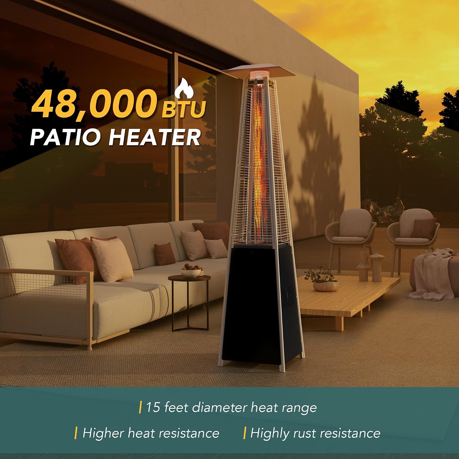 Pamapic Pyramid Flame Propane Patio Heater