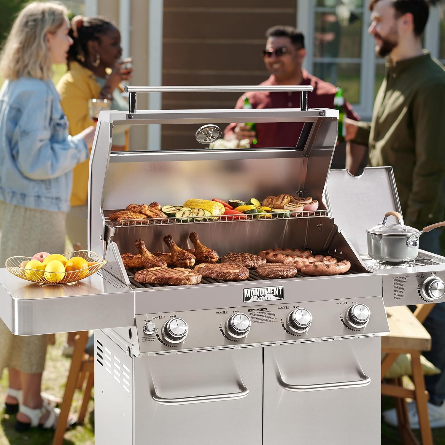 4-Burner Stainless Convertible Grill