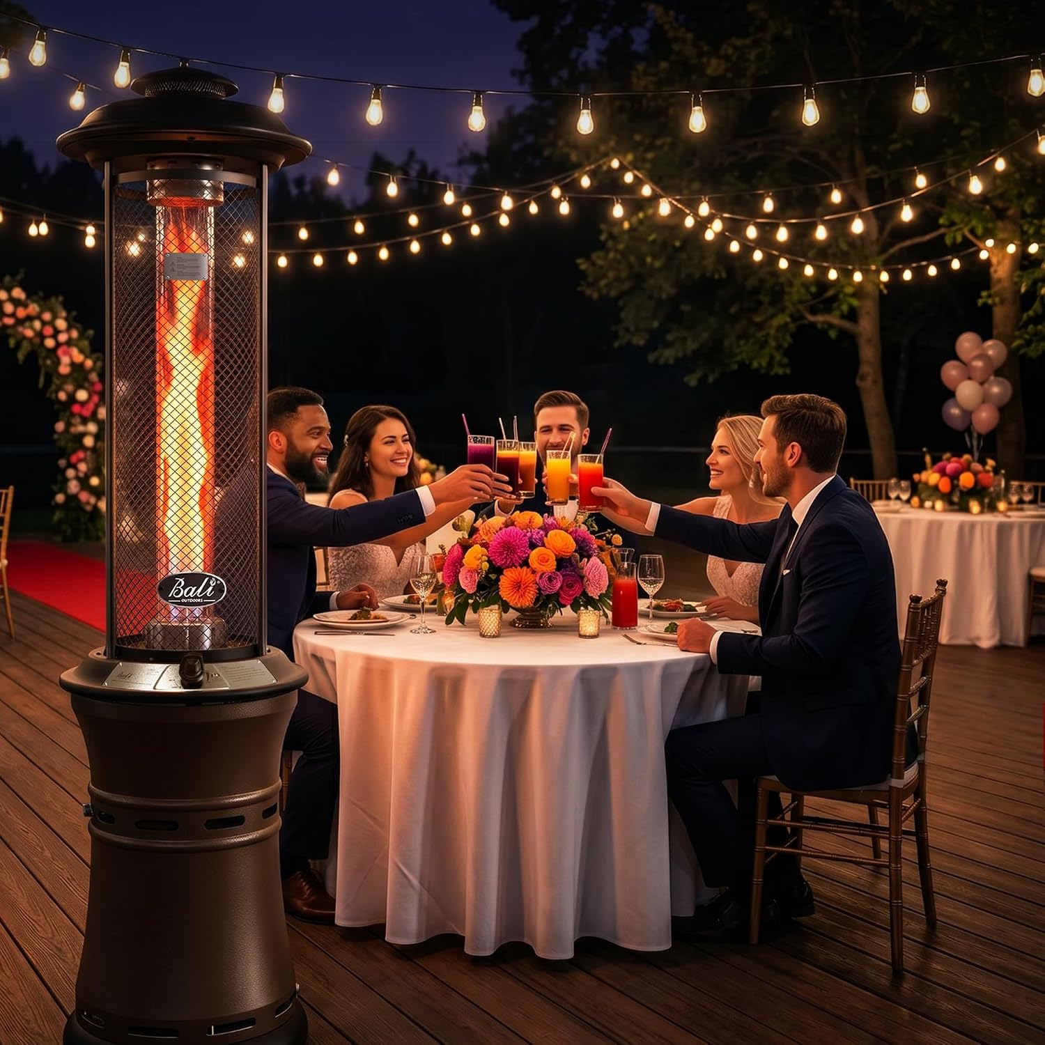 Glass Tube Flame Patio Heater