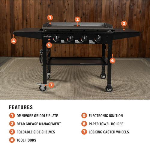 36" 4-Burner Portable Griddle Station
