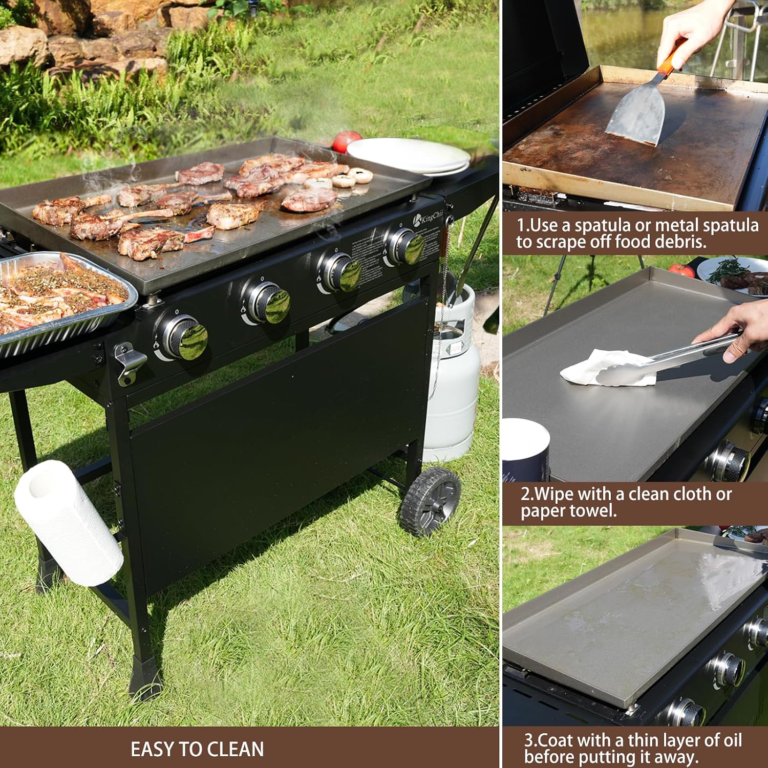 32" 4-Burner Hooded Griddle