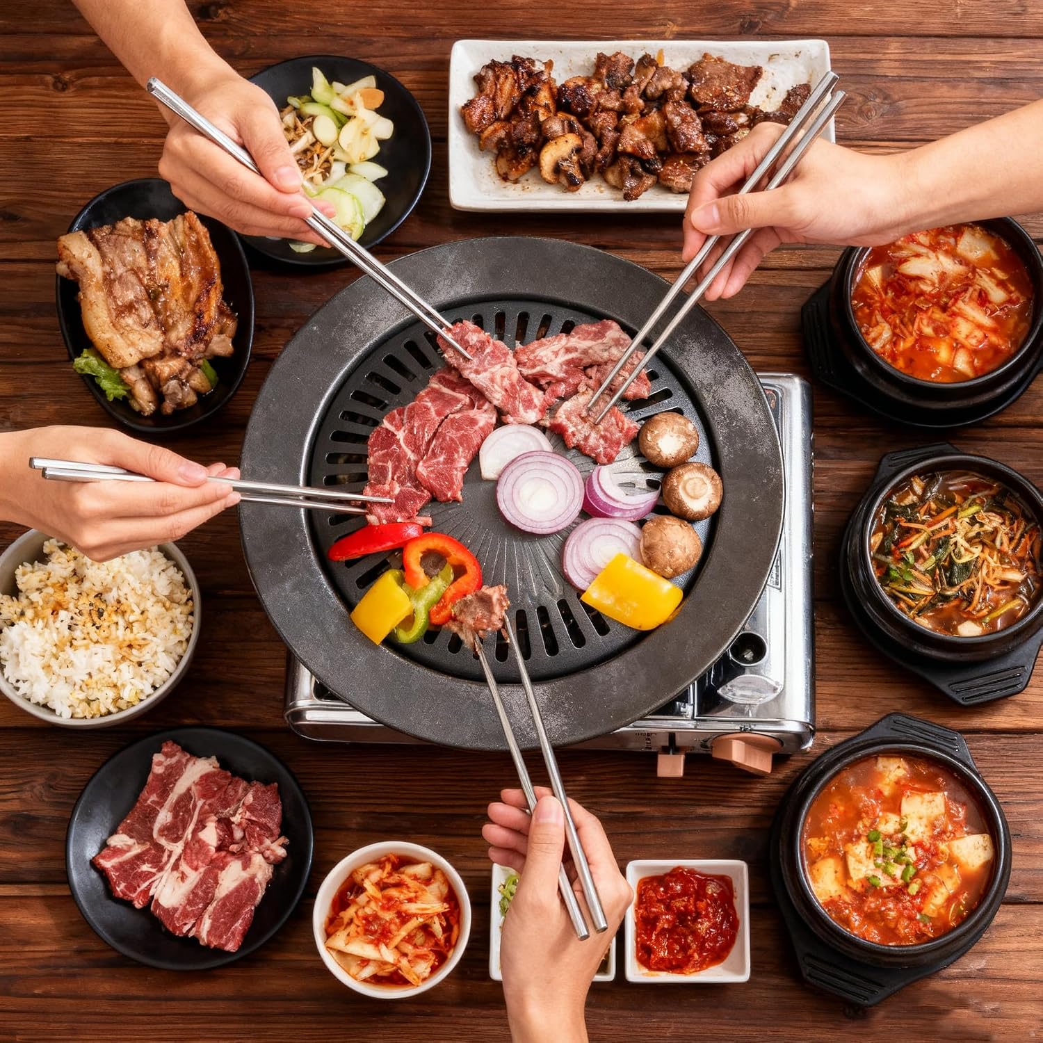 Portable Grill Gas Stove Combo